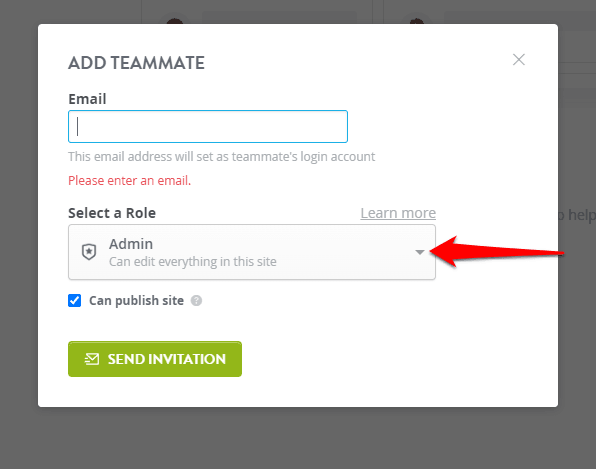 Teammate role selection
