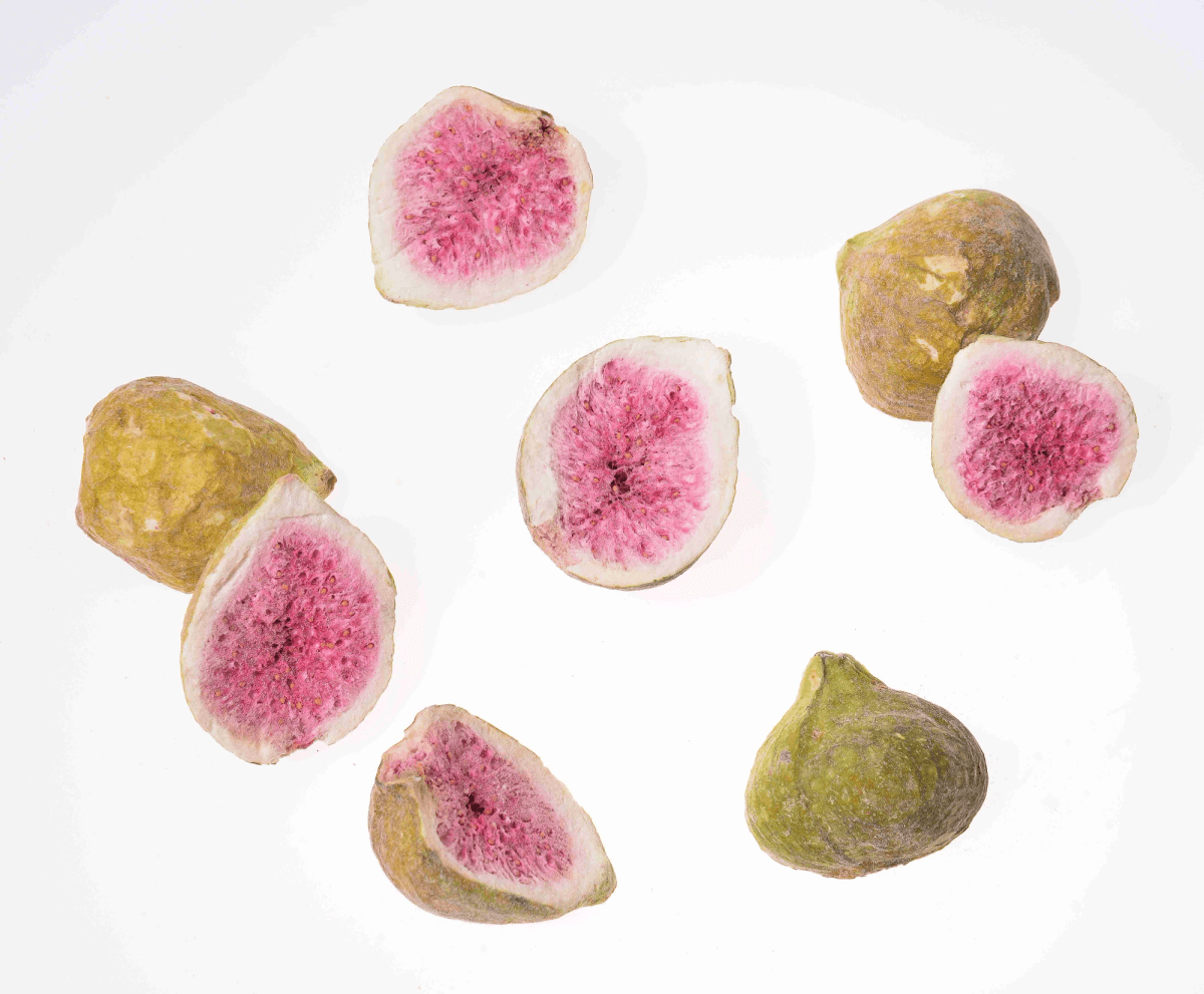 freeze dried figs being processed in advanced machinery
