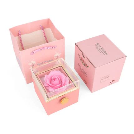Beautiful rose box jewelry featuring elegant engraving.