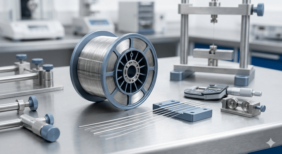 Fine nitinol wire for medical guide wire component development