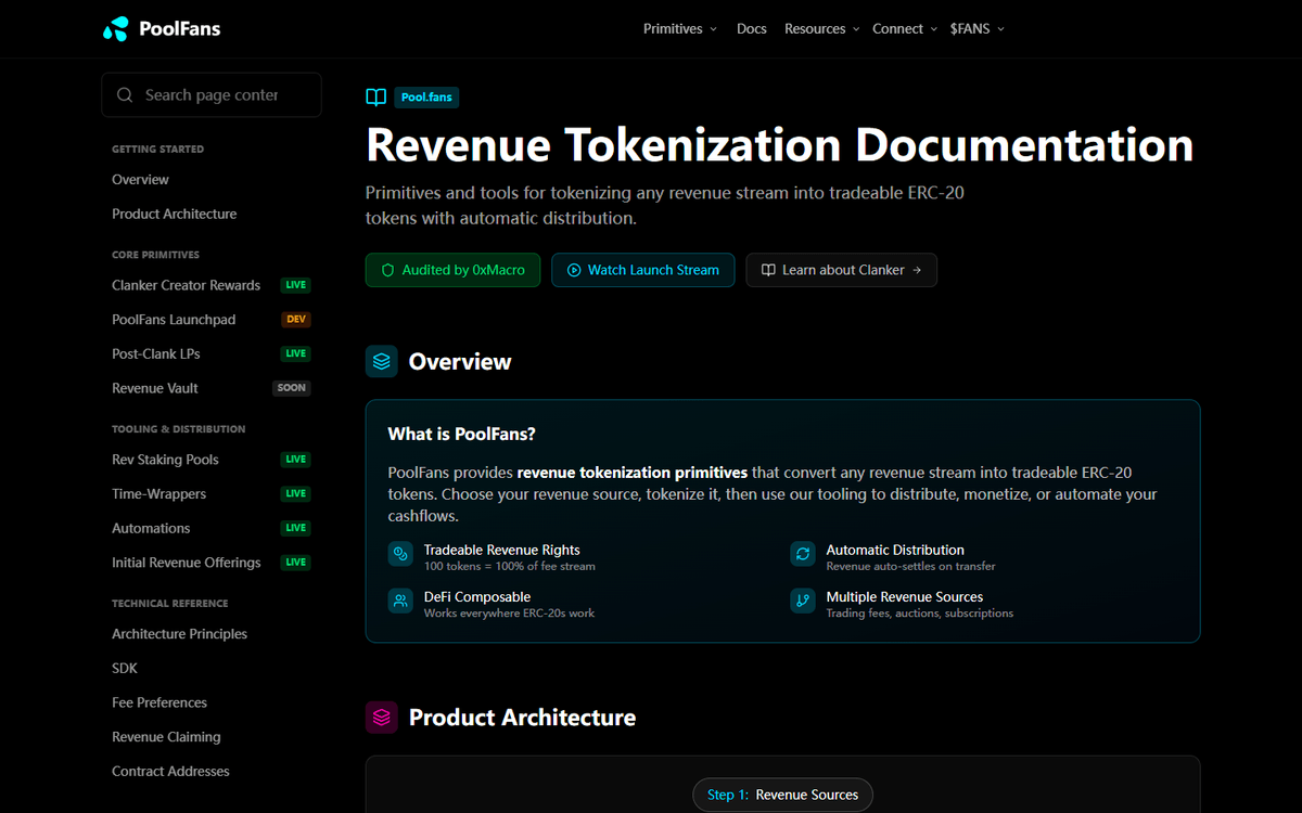 Fee simulator with presets and controls for liquidity, fee structure, decay, and reward recipients.