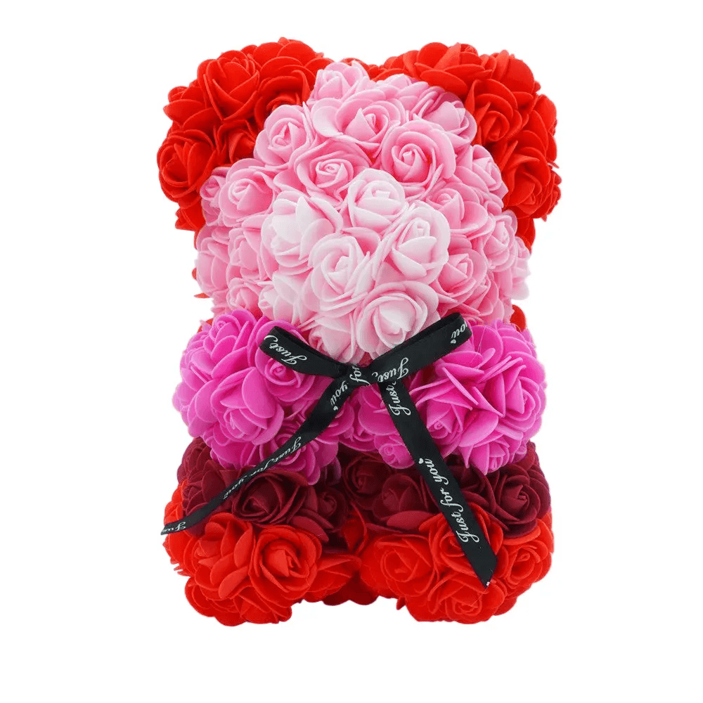 teddy flower arrangement showcasing beautiful rose bears