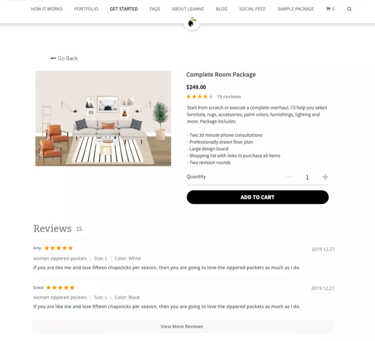 Approved customer product review displayed on a Strikingly online store