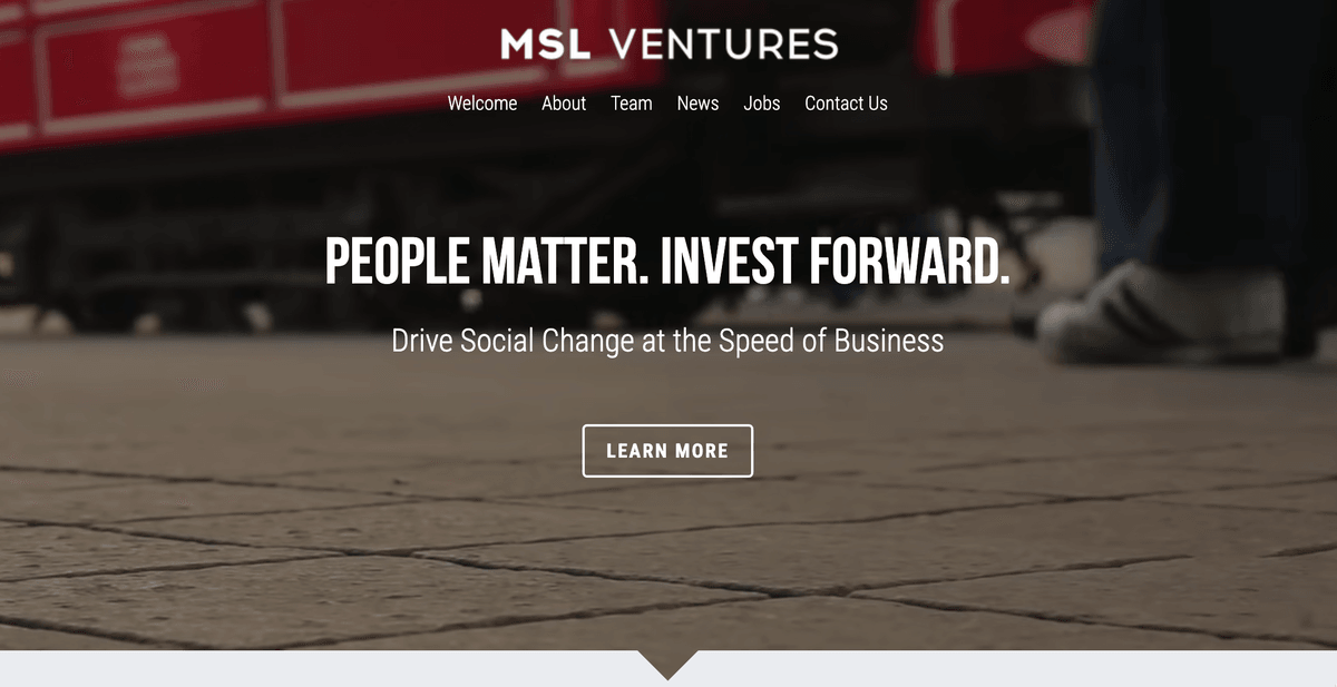 MSL Ventures business website template representing a company prepared for sustainable growth