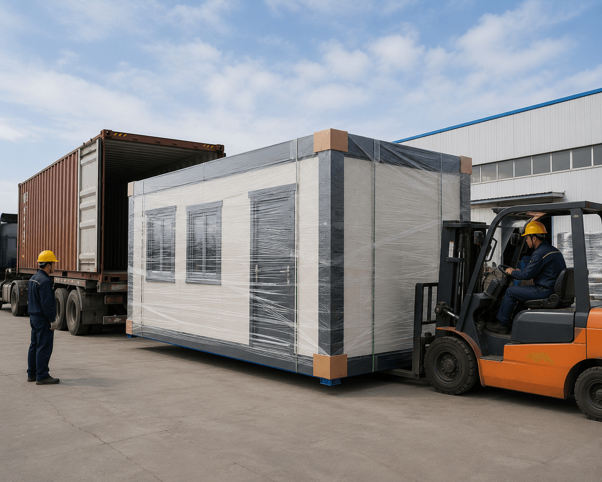 Casa contenedor preparada para transporte internacional