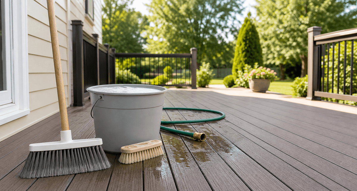 Composite deck material checklist with boards clips and fascia