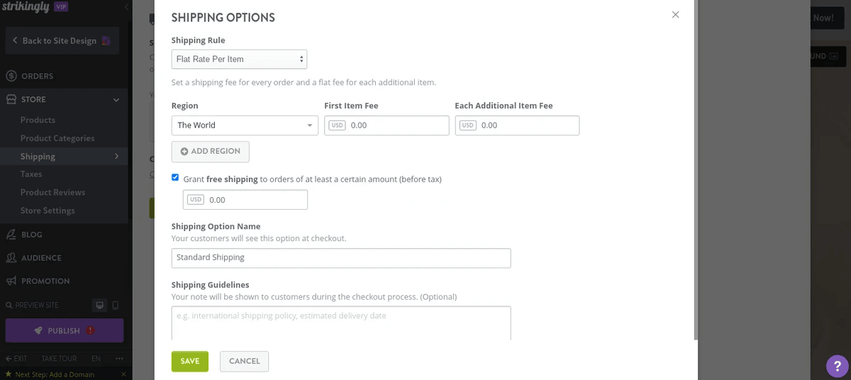 Improve your online checkout experience with clear shipping information.