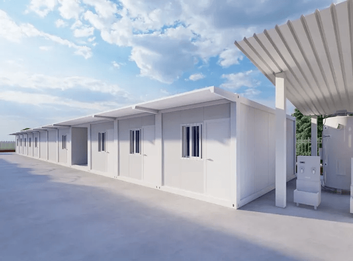 detachable container housing solution at construction site