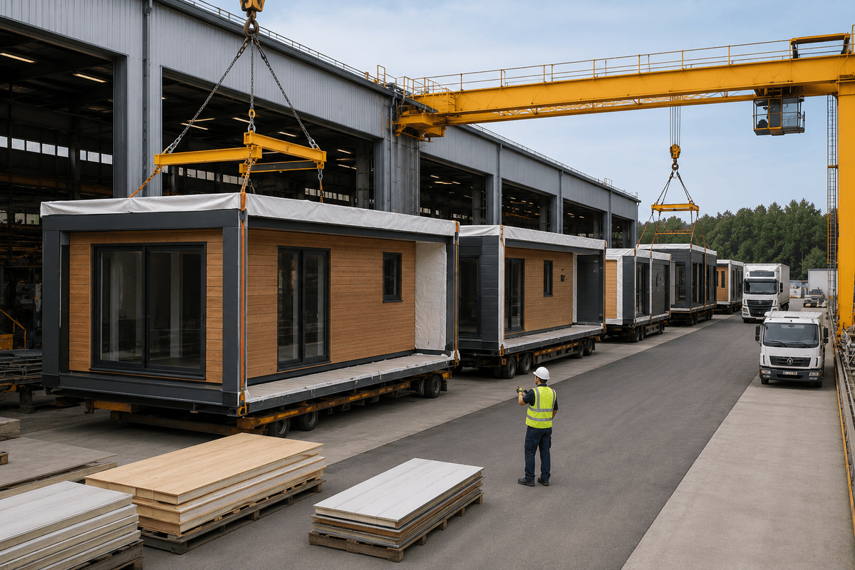 Módulos de vivienda prefabricada grande listos para transporte