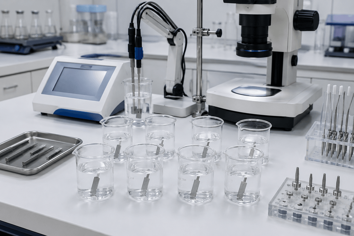 Passivated nitinol surface corrosion testing for medical device evaluation
