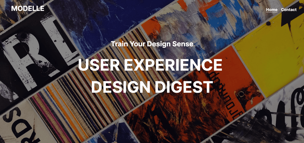 Modelle business blog template presenting a focused publication identity