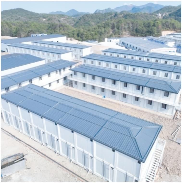 beautiful view of expandable container homes showcasing modern architecture