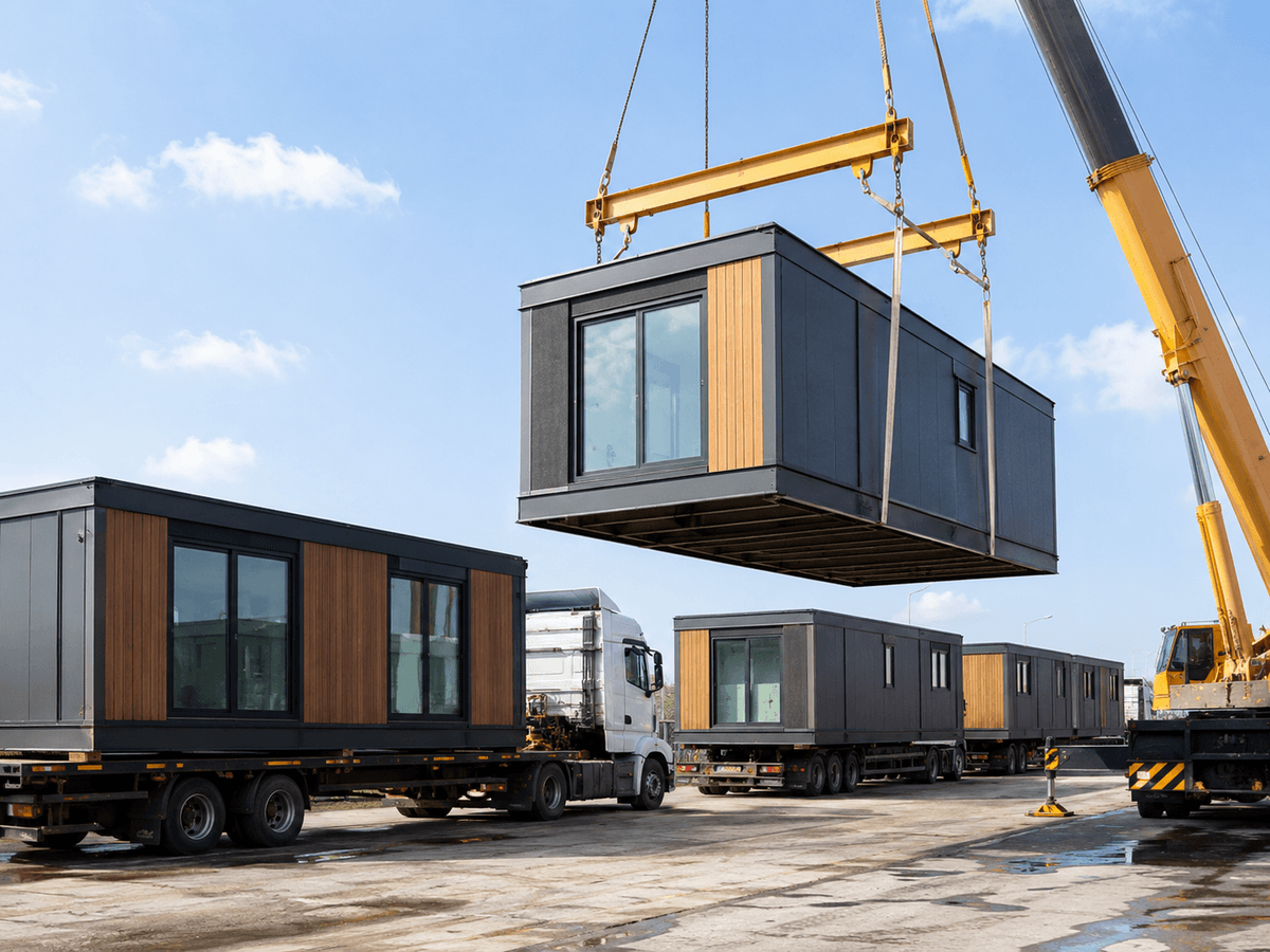 Transporte de módulos para casa modular