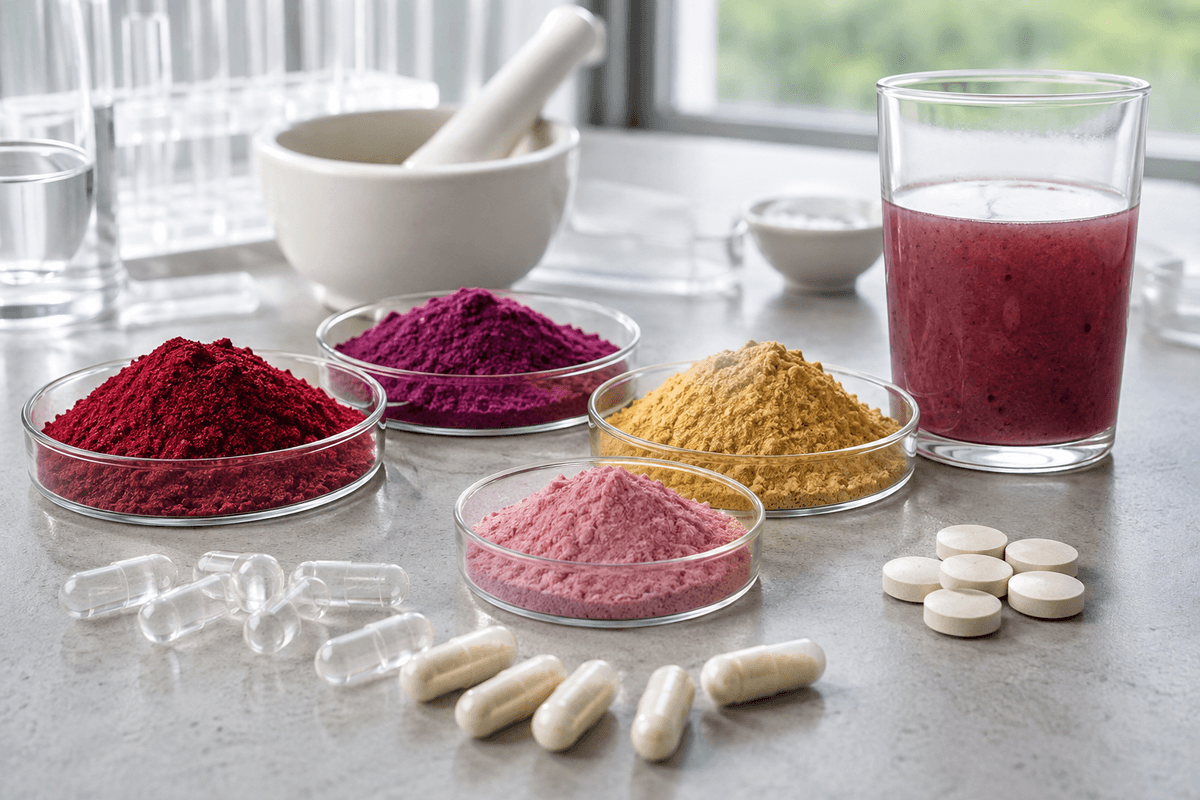 freeze-dried fruit powder evaluated for capsule tablet and drink mix formats