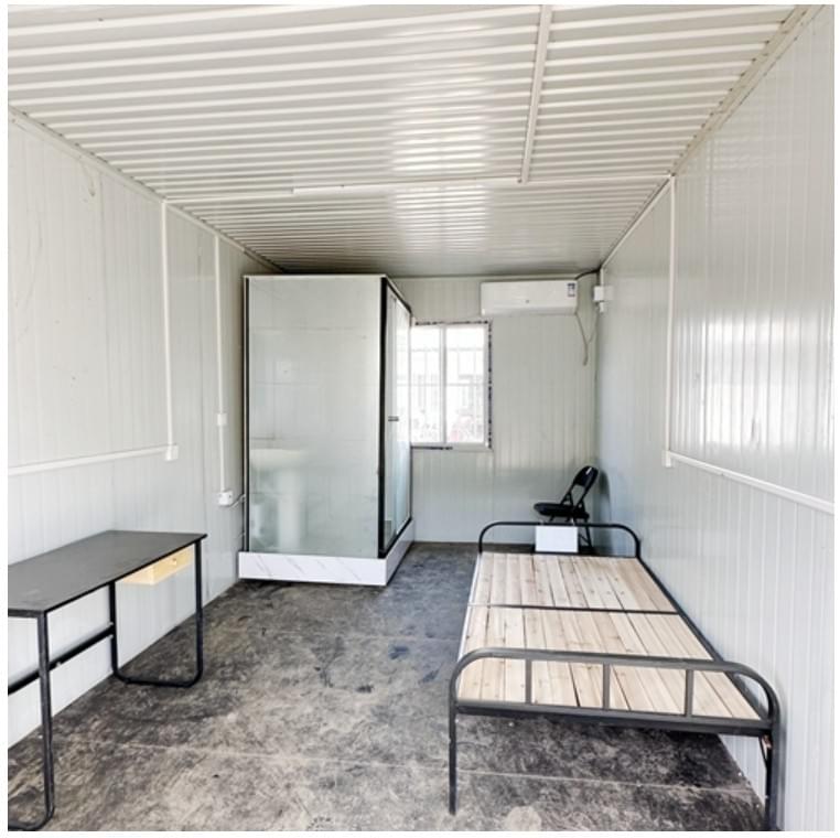 detachable container installation at construction site