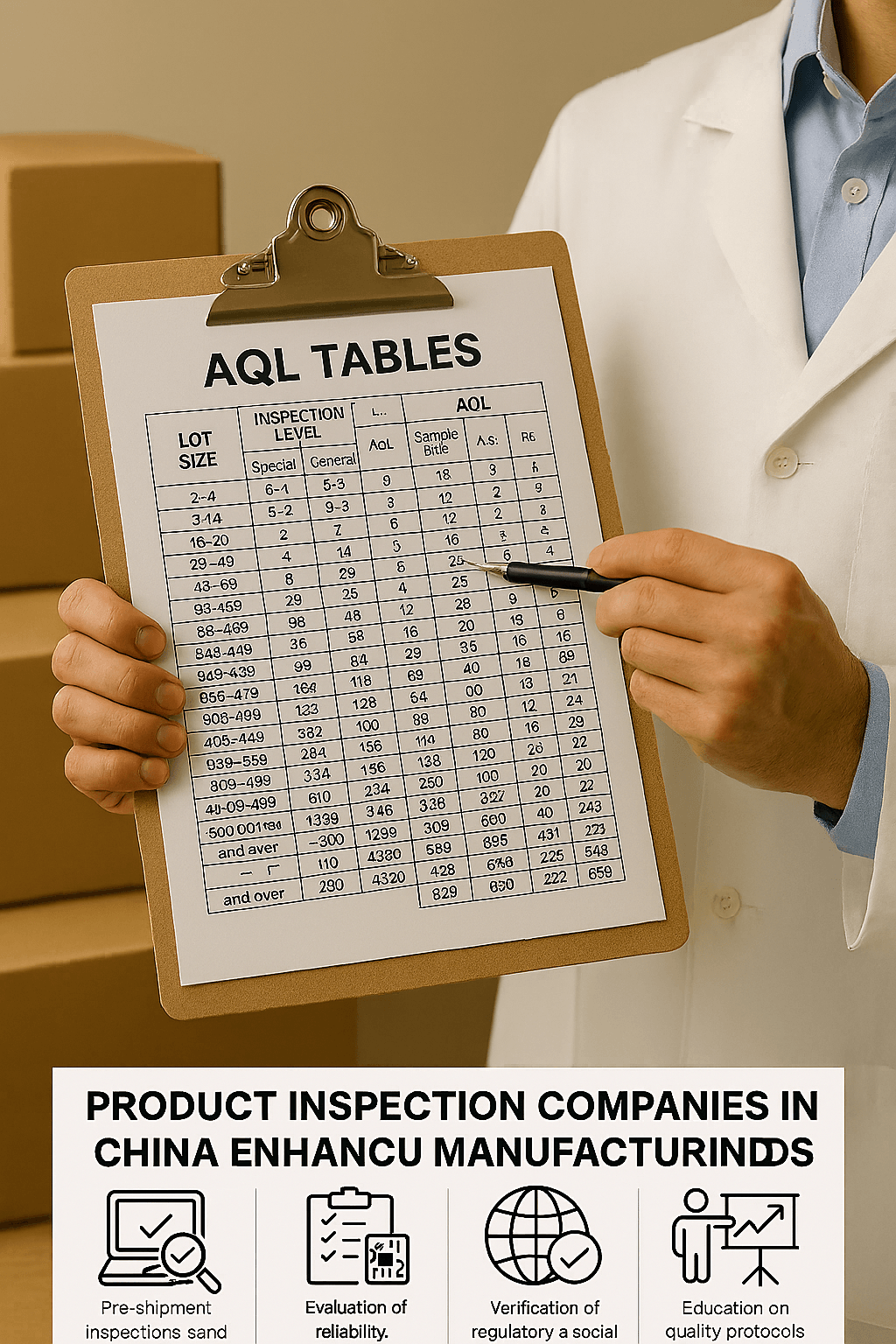 aql sample chart illustrating defect levels