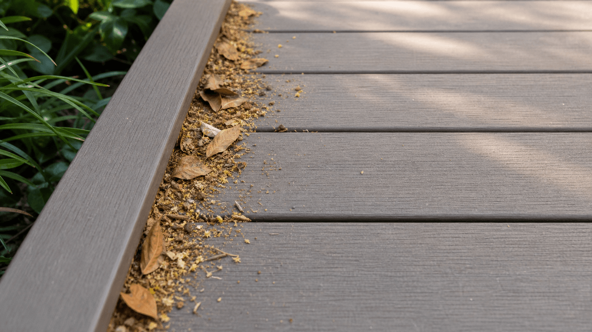 Composite deck tiles placed on a clean balcony surface