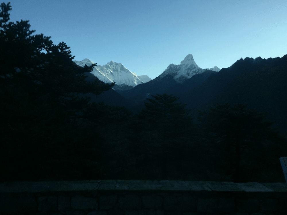Stunning view showcasing everest base camp elevation with Mount Everest in background.