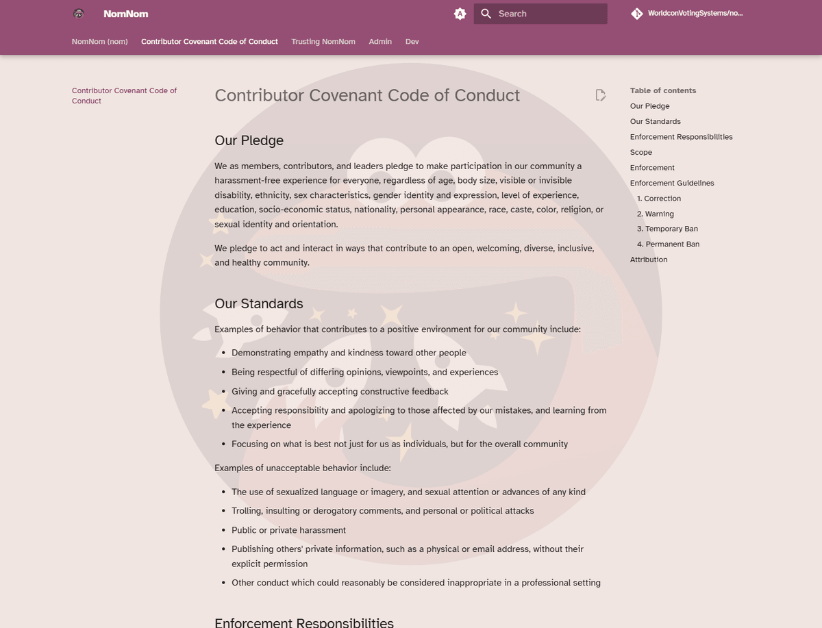 NomNom administrator guide connecting the nomination workflow with applicable voting rules.