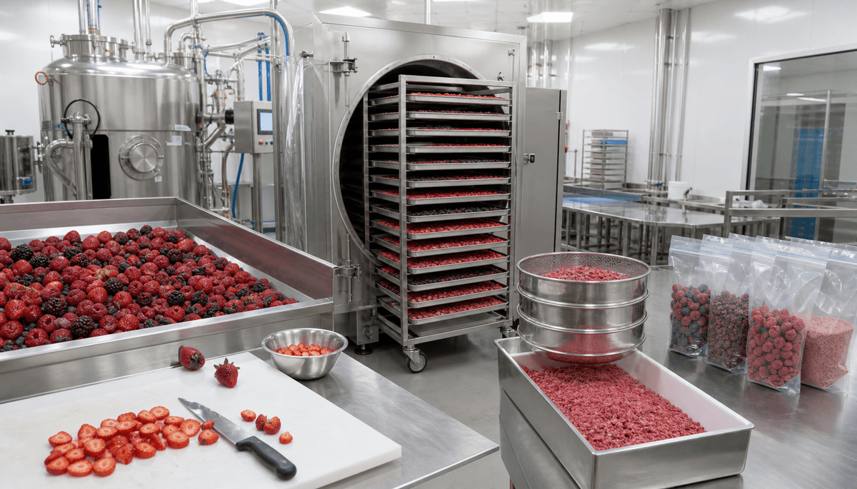 colorful freeze-dried berry ingredients for fruit powder development