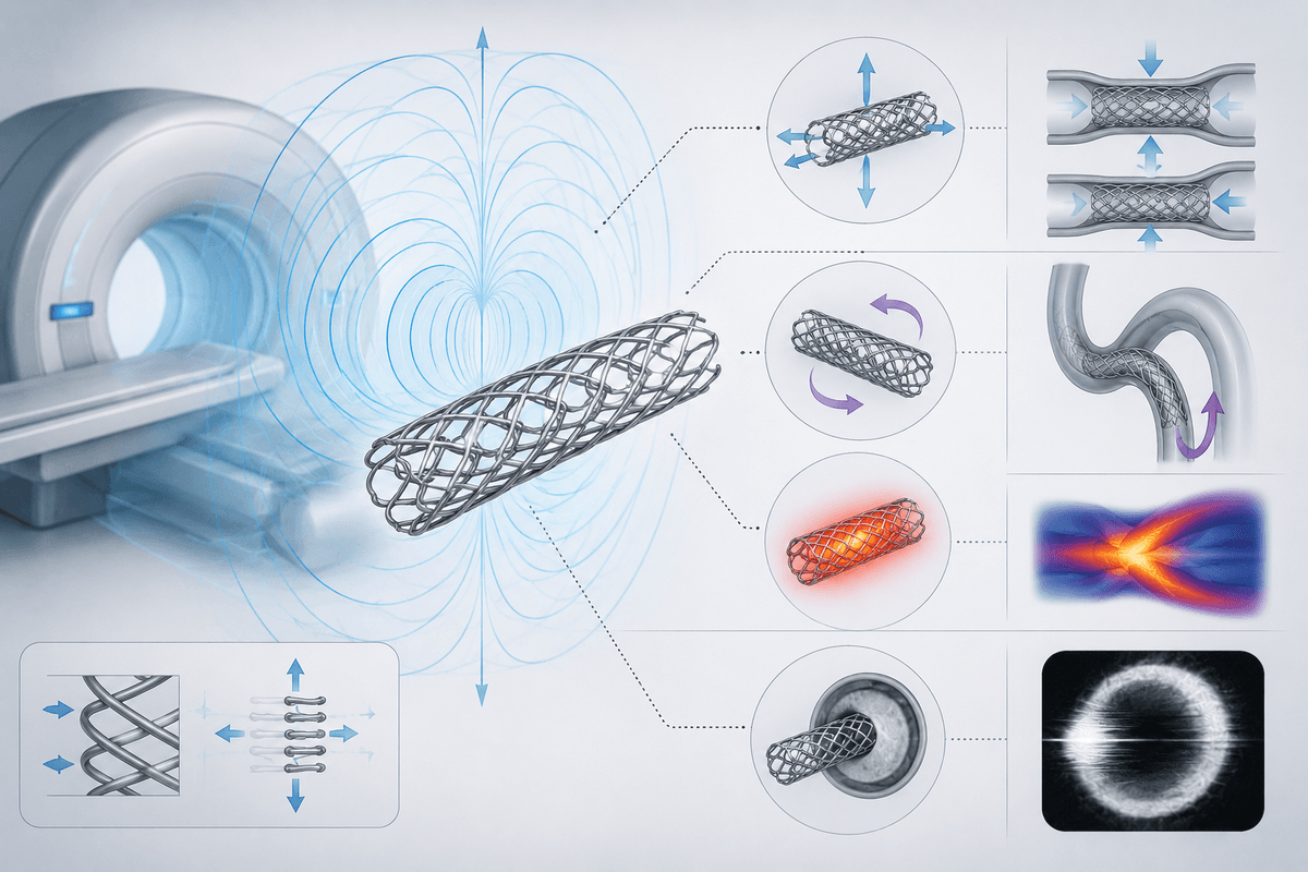 Nitinol wire and frame components prepared for MRI evaluation