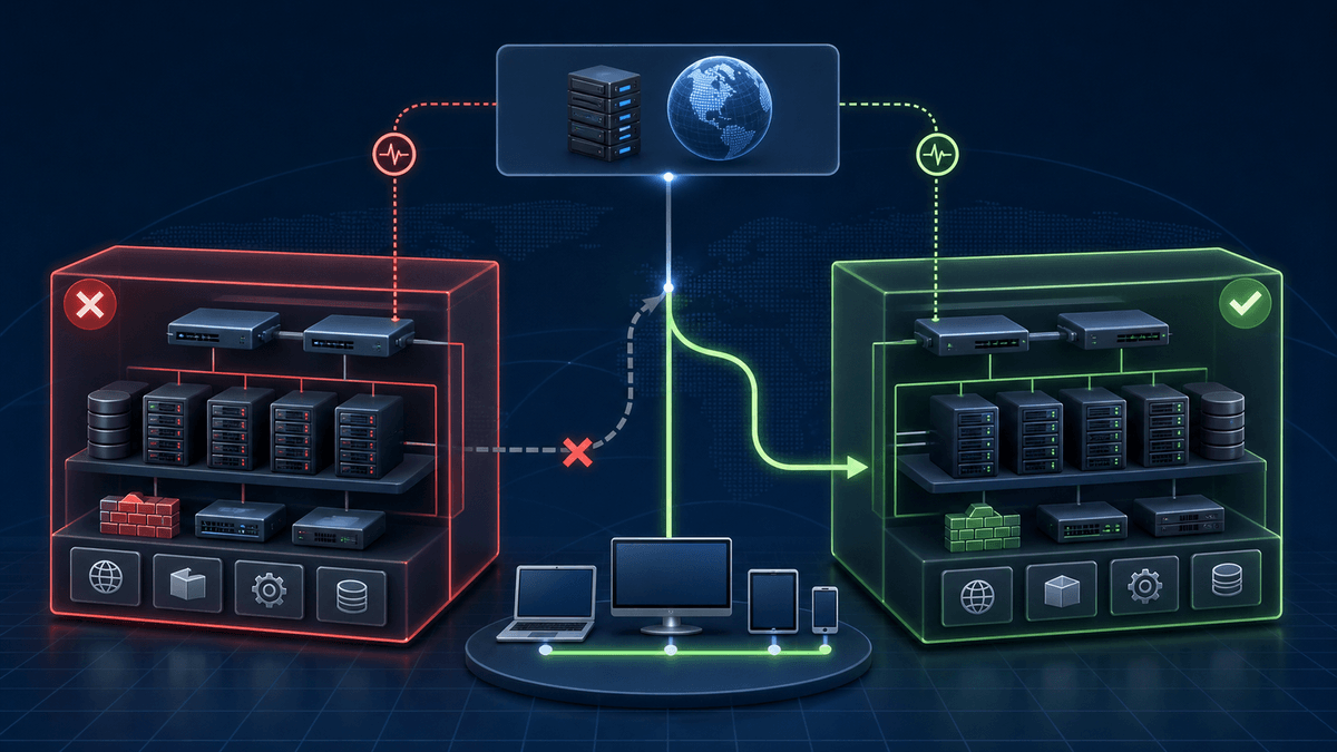 GSLB active-standby disaster recovery with application health checks