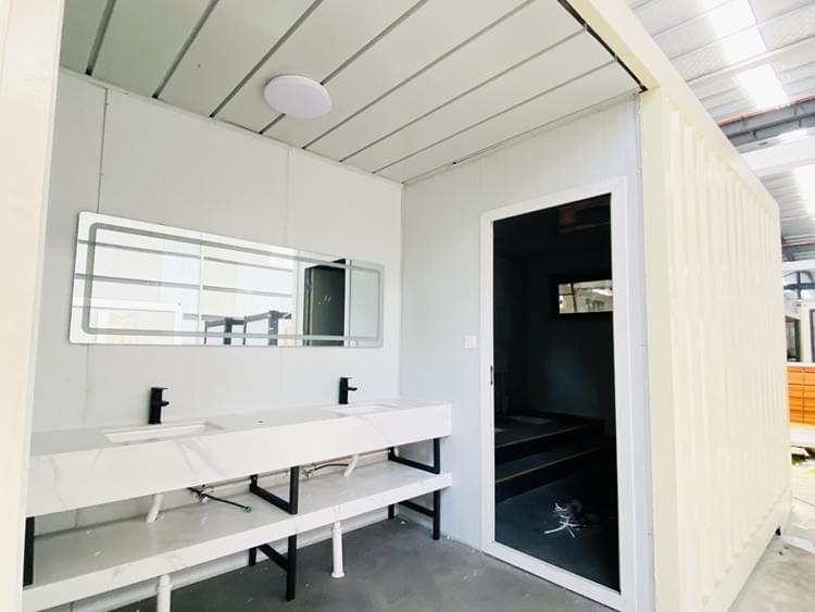 pop-up restaurant container interior design featuring vibrant decor