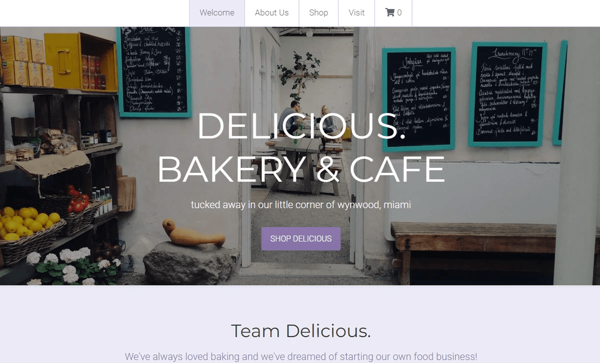 Example of creative services landing page highlighting key elements