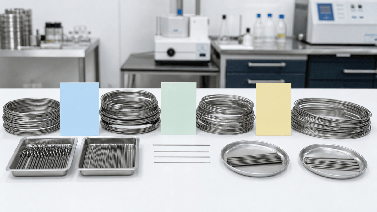 Niti super elastic wire alloy code sample groups for SE and LSE materials