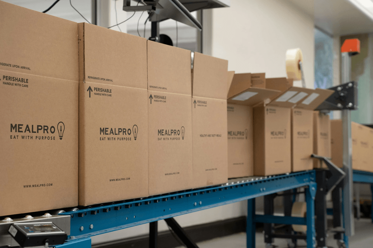 Organized packaging station for quality assurance.