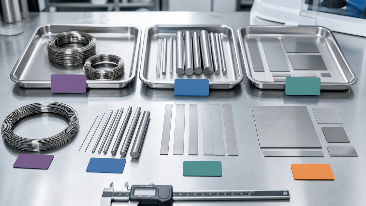 Medical nitinol alloy code samples for material selection