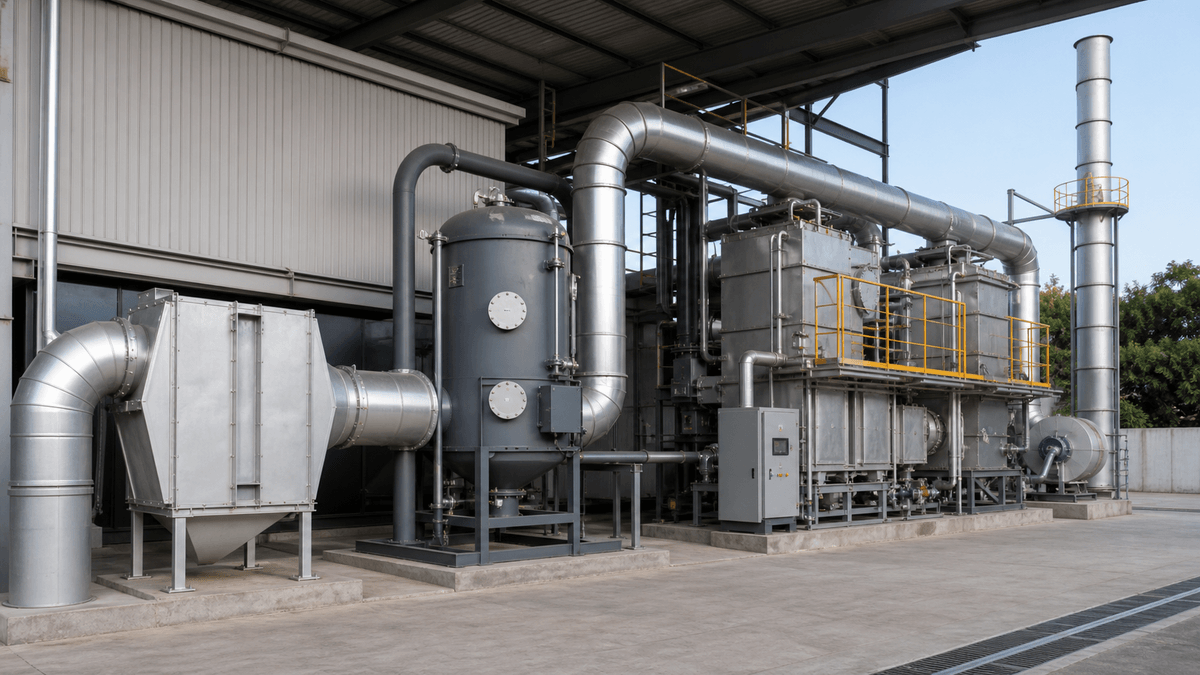 multi-stage Waste Gas Treatment system with particulate prefiltration