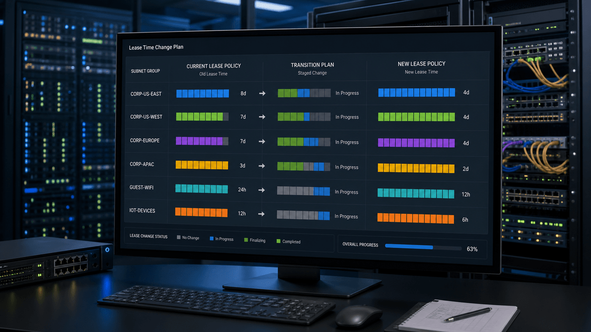 Role-based DHCP default lease policy catalog