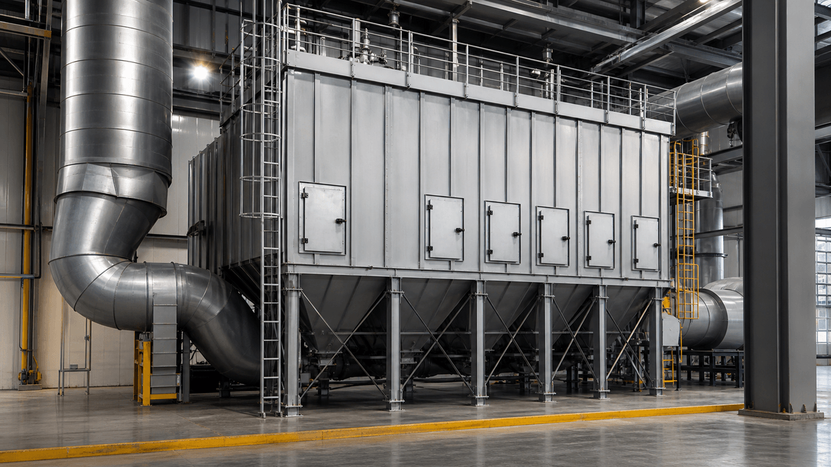 Industrial baghouse filter system operating with controlled dust loading