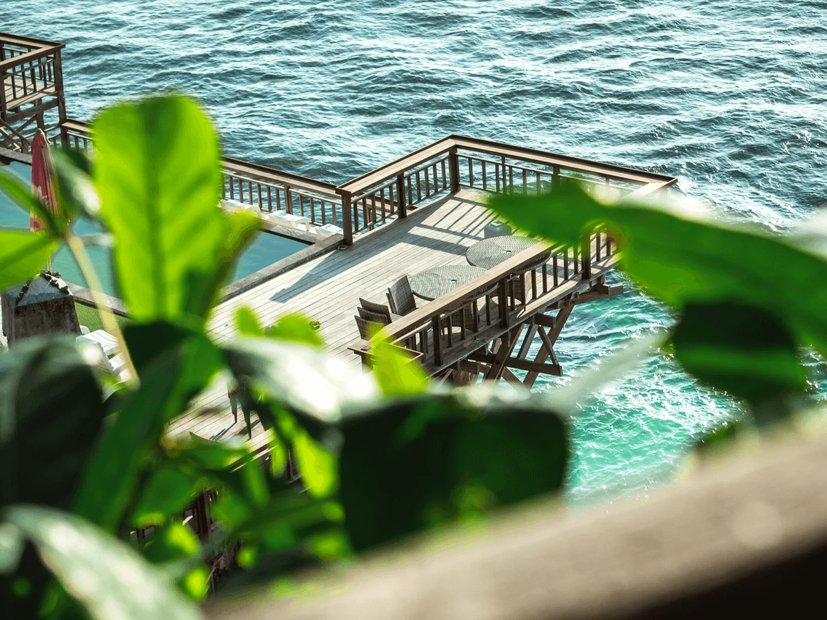 Beautiful dock featuring marine grade composite decking showcasing durability and style.