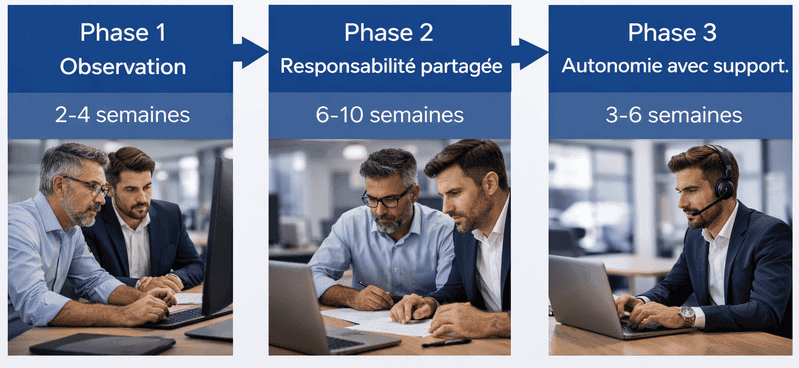 Réversibilité ERP et projet IT : les trois phases d'un transfert réussi : observation, responsabilité partagée, autonomie avec support