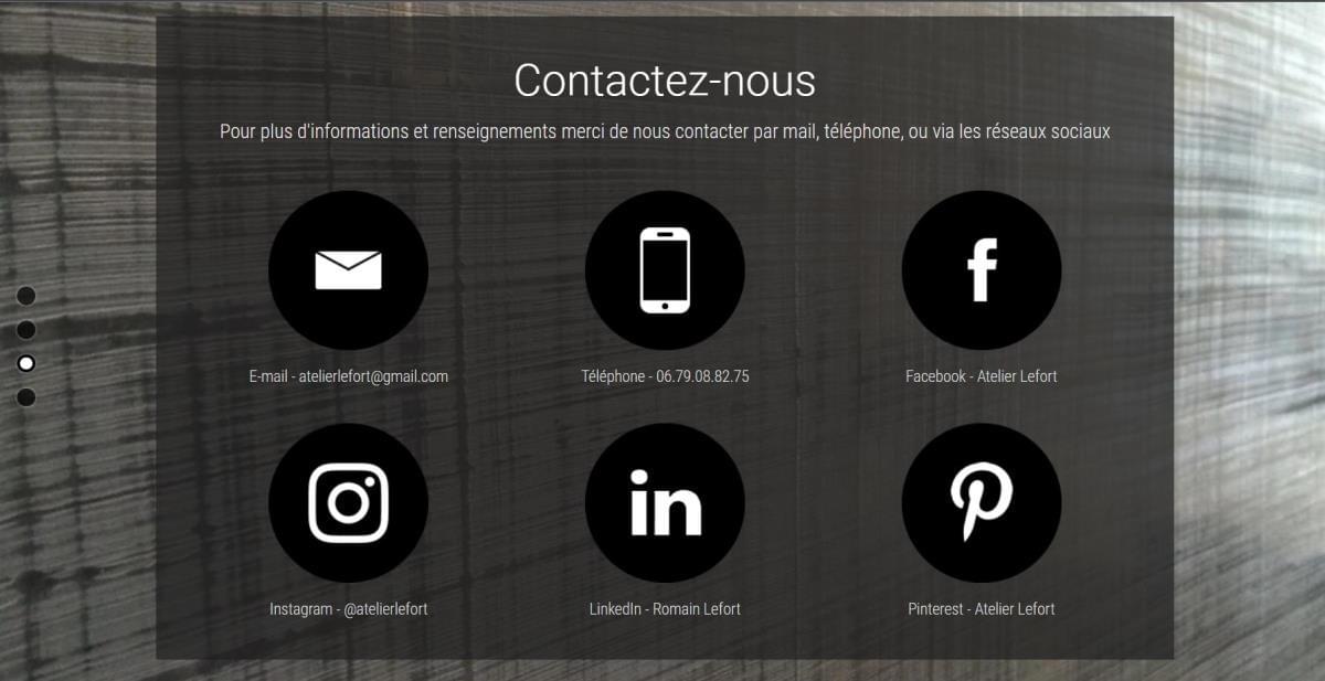 Le site Atelier Lefort sur Strikingly