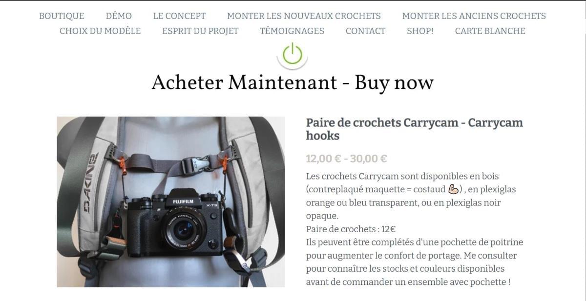 Le site Carrycam Accessoire Rando Photo sur Strikingly