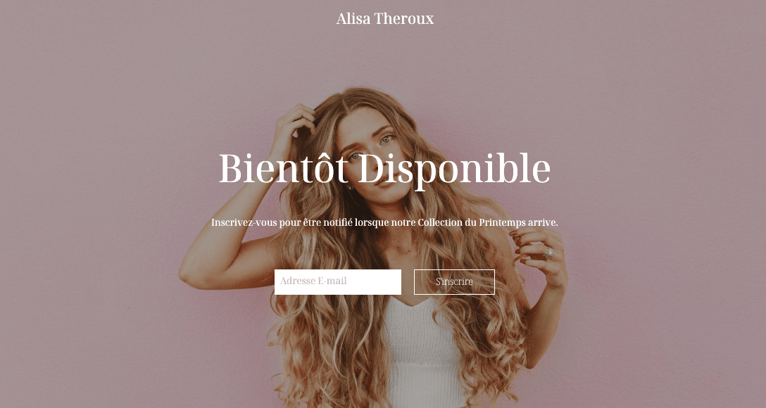 Modèle "À venir" avec bouton call to action