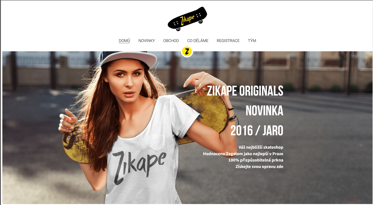 Šablona internetového obchodu Zikape