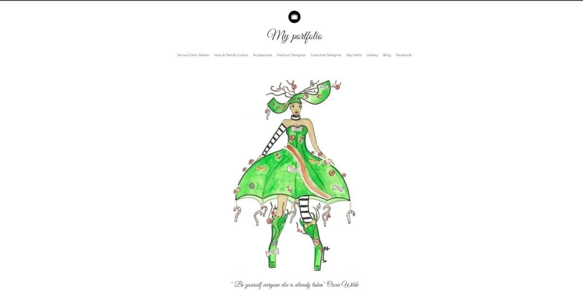 Le site Venus Portfolio sur Strikingly