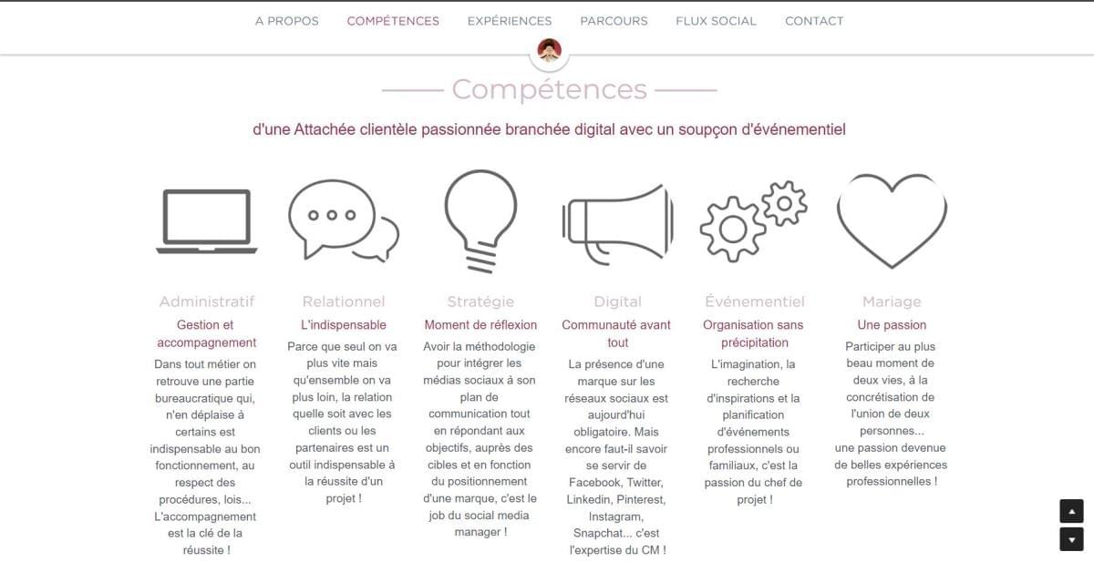 Le site Portfolio Oceane Verlant sur Strikingly