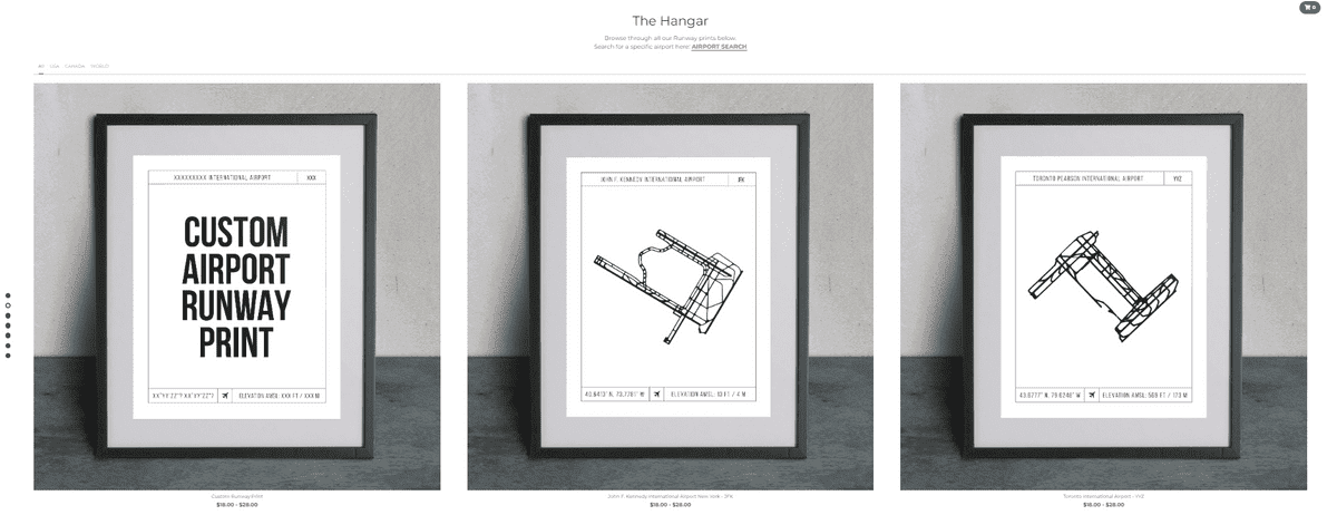 Site-ul de comerț electronic Runway