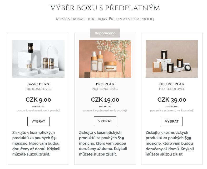 Šablona Mystery Box