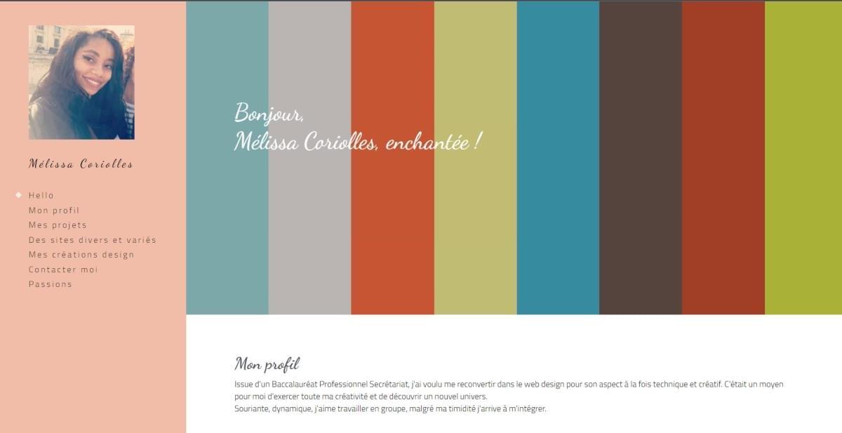 Le site Melissa Site sur Strikingly