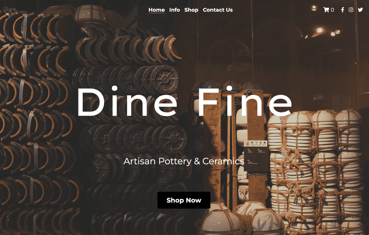 Plantilla para cenar bien de Strikingly