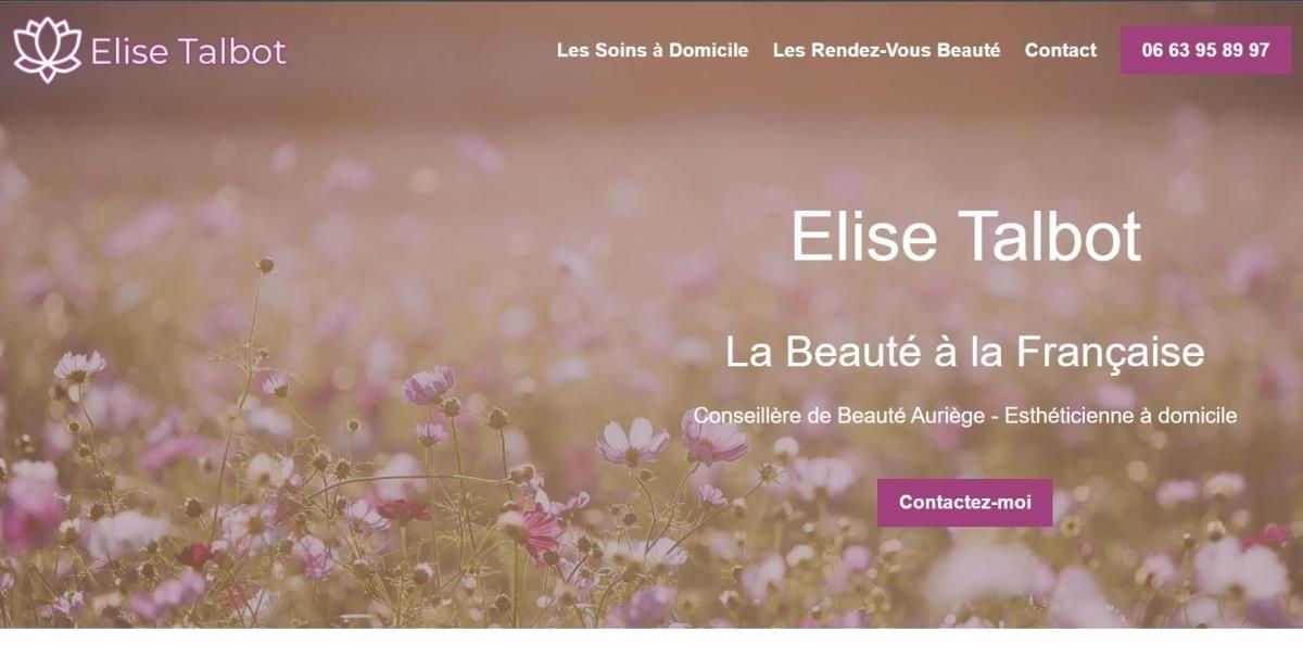 Le site Elise Talbot Conseillere Beaute sur Strikingly