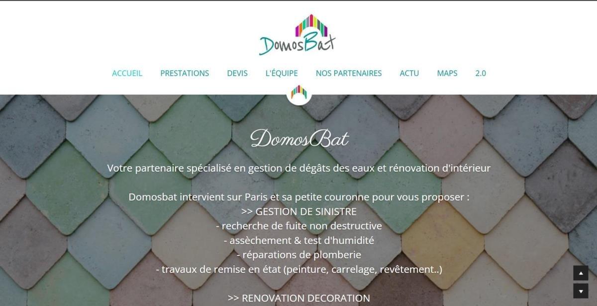 Le site Domobat sur Strikingly