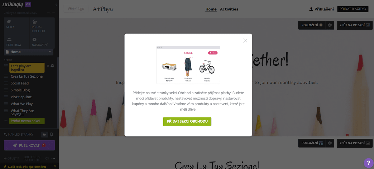 Kreativní nápady na webové stránky – nápadně poskytuje intuitivní tvůrce obchodu