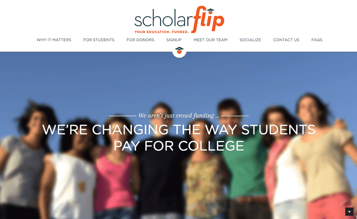 Webová stránka Scholar Flip